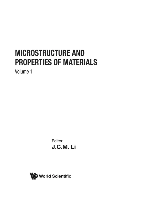Microstructure And Properties Of Materials (Volume 1): 001