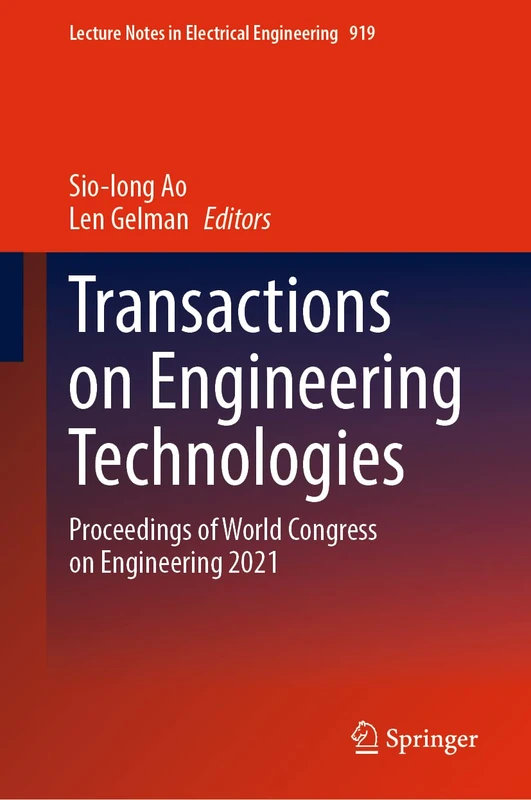 Springer Transactions on Engineering Technologies 2021 Vol 919