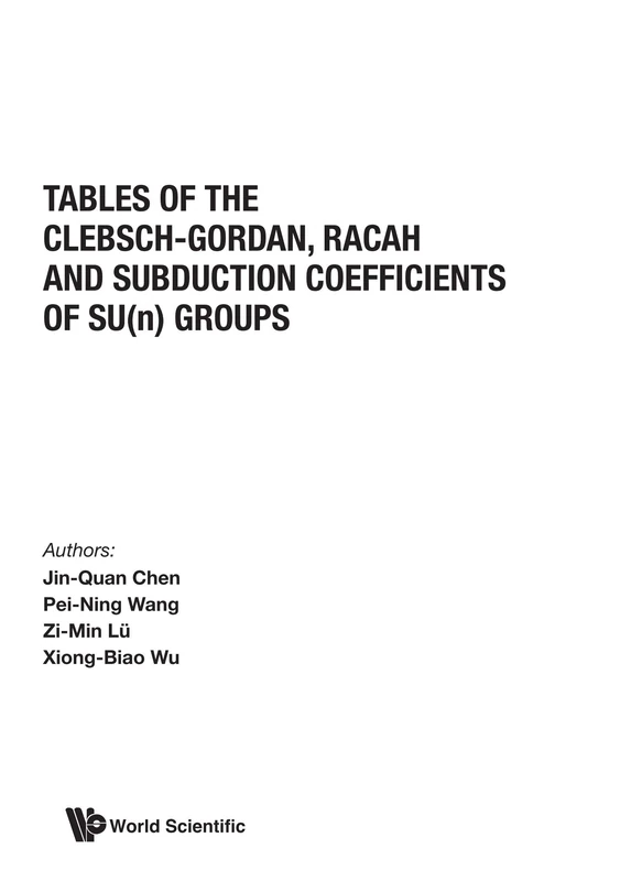 Tables Of Clebsch-Gordan, Racah And Subduction Coefficients Of Su (N) Groups - Image 1