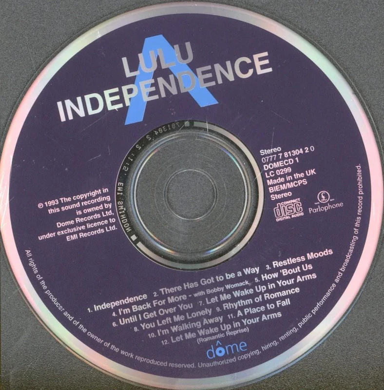 Independence CD by Lulu - Pop Music Album, EMI Release