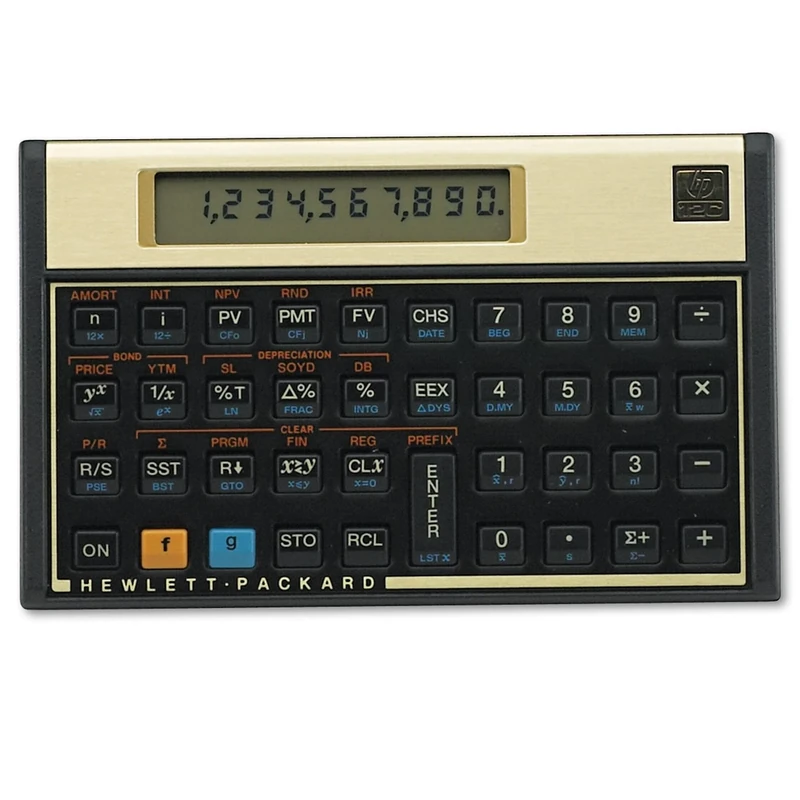 Hewlett Packard [HP] Calculator Financial Battery-Power 10 Digit Over 120 Functions Ref HP12C