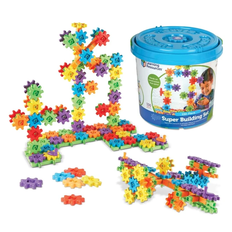 Learning Resources Gears! Gears! Gears! Super Building Set, Gears & Construction Toy, STEM Toys, Gears for Kids