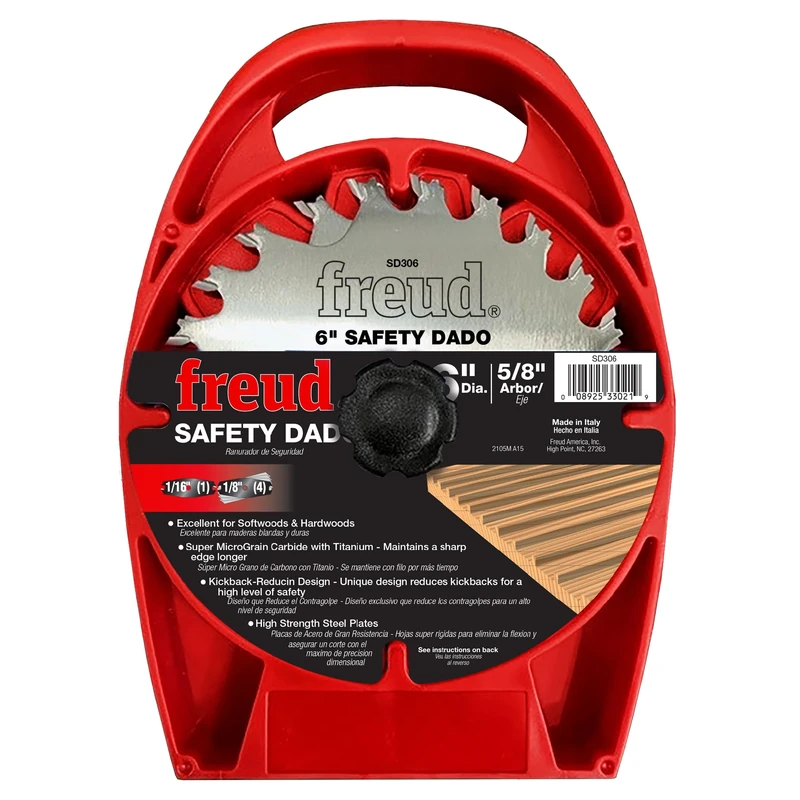 Freud 6" x 18T Safety Dado Sets (SD306), Multi, One Size