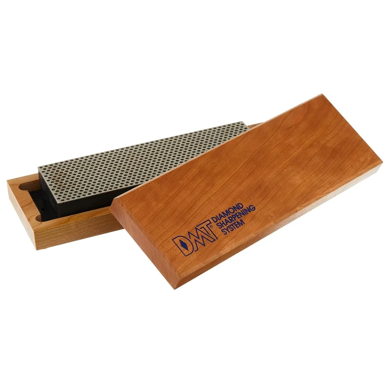 DMT W8X 8-Inch Extra-Coarse Diamond Whetstone Sharpener with Hardwood Box - Clear