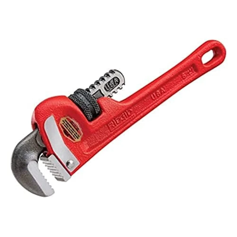 RIDGID 31010 10-inch Heavy-Duty Straight Pipe Wrench, 10-inch Plumbing Wrench,Red