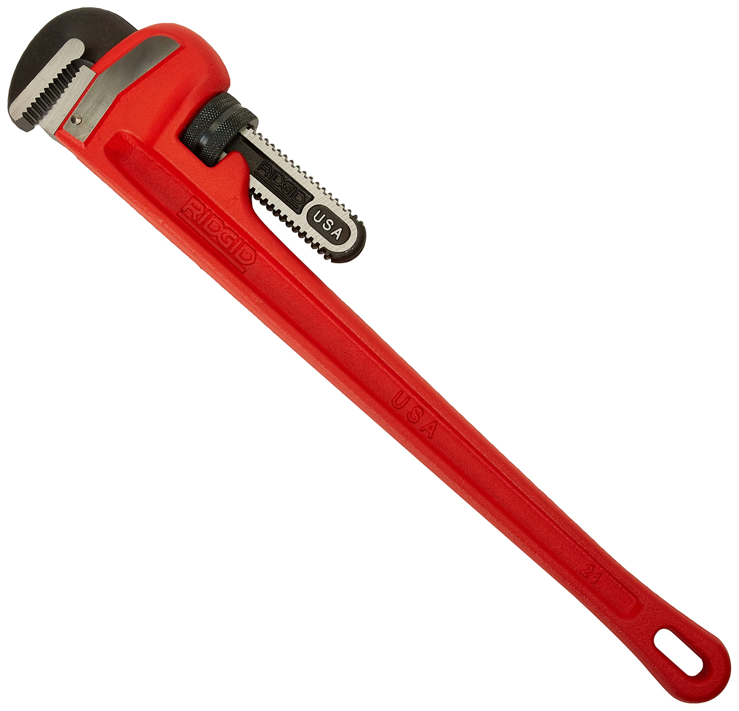 RIDGID 31030 24-inch Heavy-Duty Straight Pipe Wrench, 24-inch Plumbing Wrench, Red