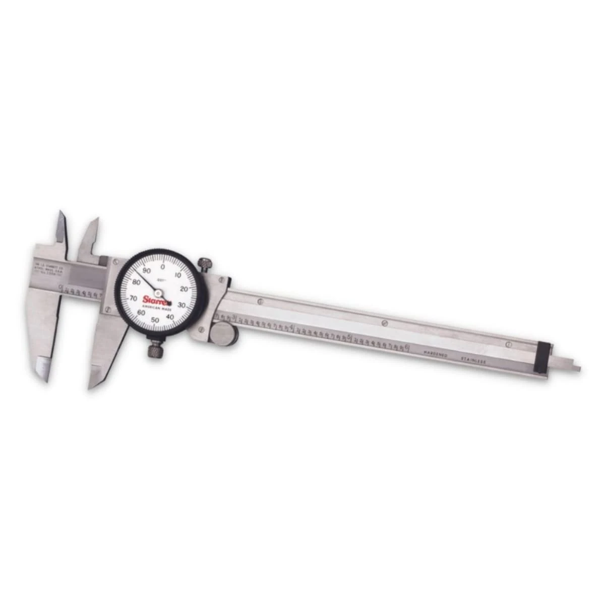 Starrett 120A-6 Dial Calliper, Stainless Steel, White Face, 0-6" Range, +/-0.001" Accuracy, 0.001" Resolution