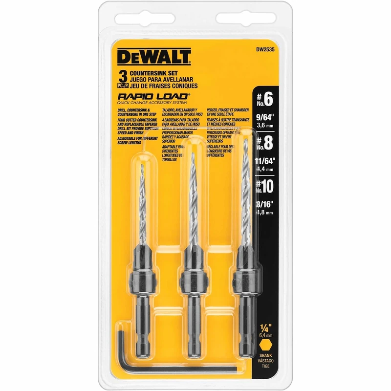 DEWALT Countersink Drill Bit Set #6, 8, 10, 3-Piece (DW2535)