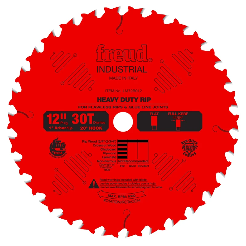 Freud LM72R012 12" Heavy-Duty Rip Blade, Multi, One Size