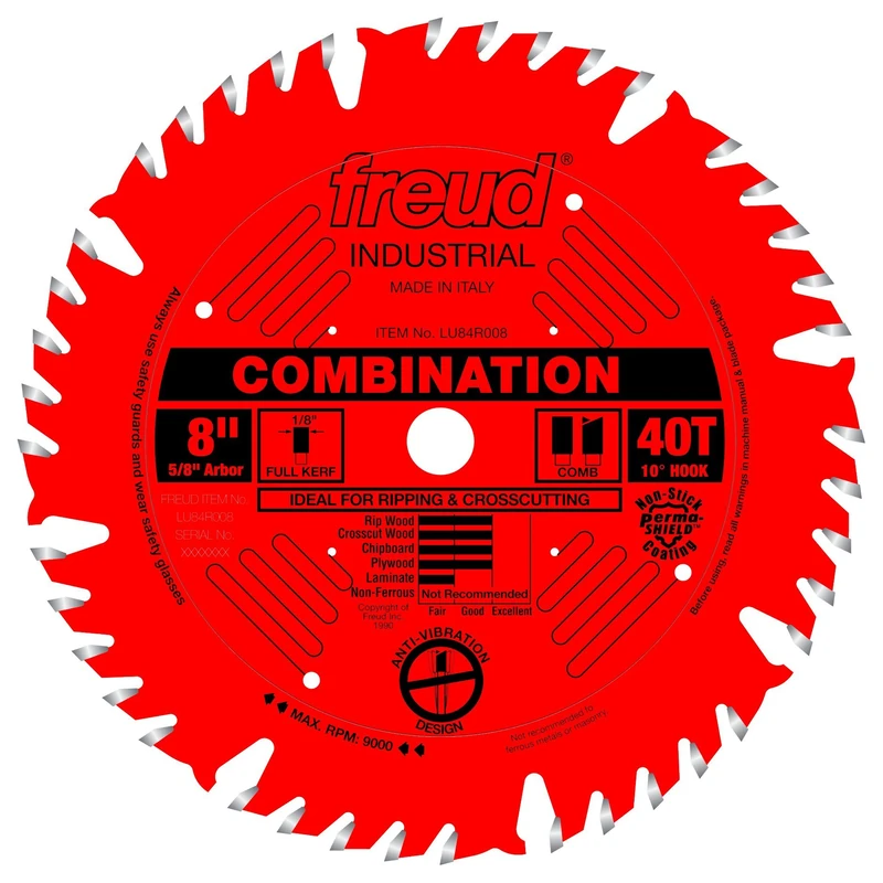 Freud LU84R008: 8" x 40T Combination Blade