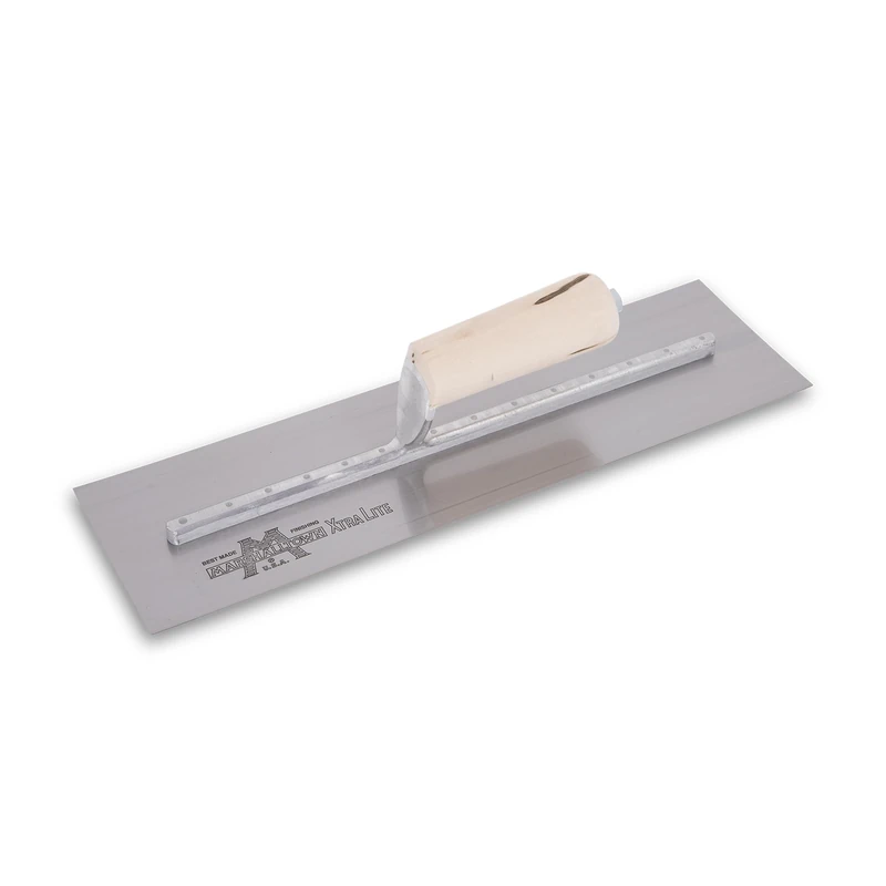 MARSHALLTOWN MX66 High Carbon Steel Finishing Trowel – 16" x 4" Blade, Wood Handle, Beveled Work Edges, Lightweight Xtralite® Mounting for Smooth, Professional Concrete Finishing