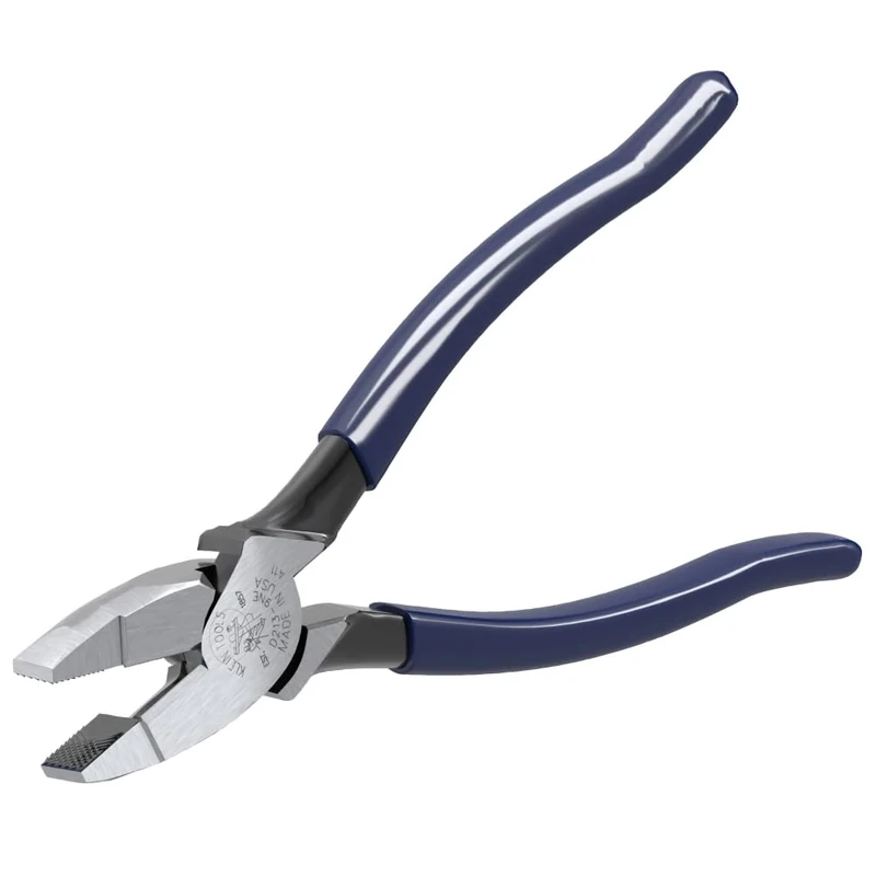 High Leverage Pliers, 9-Inch Side Cutters with 46% More Gripping Power than Other Pliers KLEIN TOOLS D213-9Ne, Blue/Silver