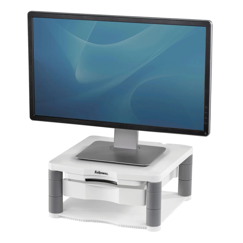 Fellowes Premium Plus Adjustable Monitor Stand, White