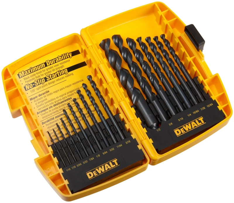 DEWALT DW1167 17-Piece Black-Oxide Split-Point Twist Drill Bit Assortment