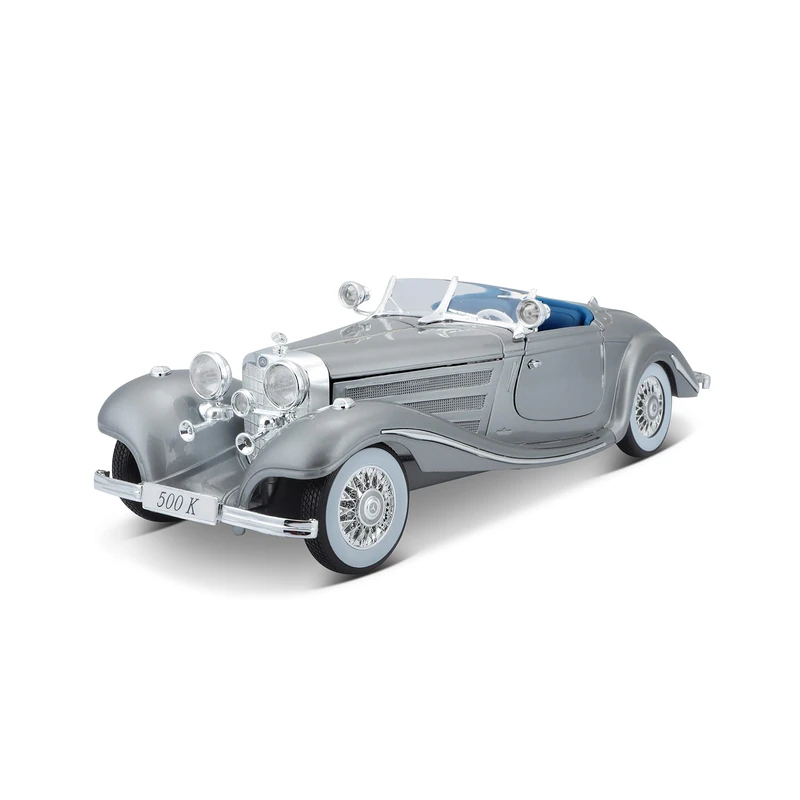 Maisto Mercedes 500K 1936, model car with suspension, scale 1:18, doors and hood movable, ready made model, steerable, 24 cm, assorted colors