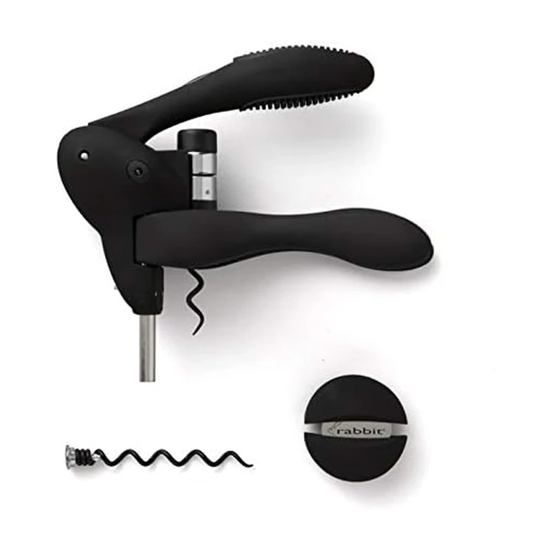 Metrokane Black Rabbit Corkscrew with Cutter