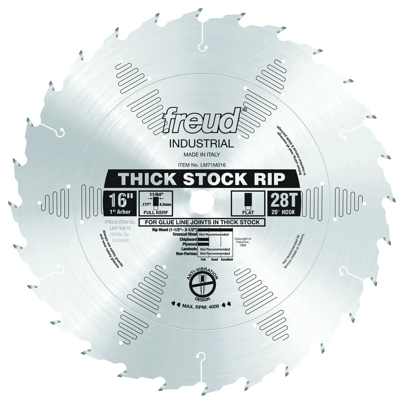 Freud LM71M016 16-Inch 28 Tooth FTG Ripping Saw Blade with 1-Inch Arbor - Image 1