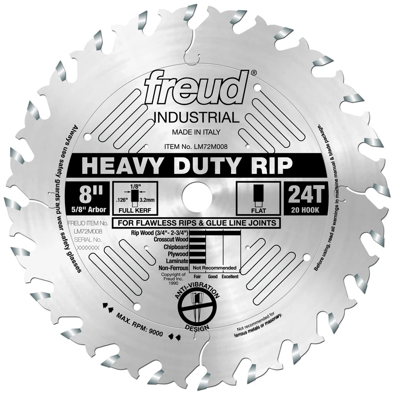 Freud LM72M008: 8" x 24T Heavy-Duty Rip Blade