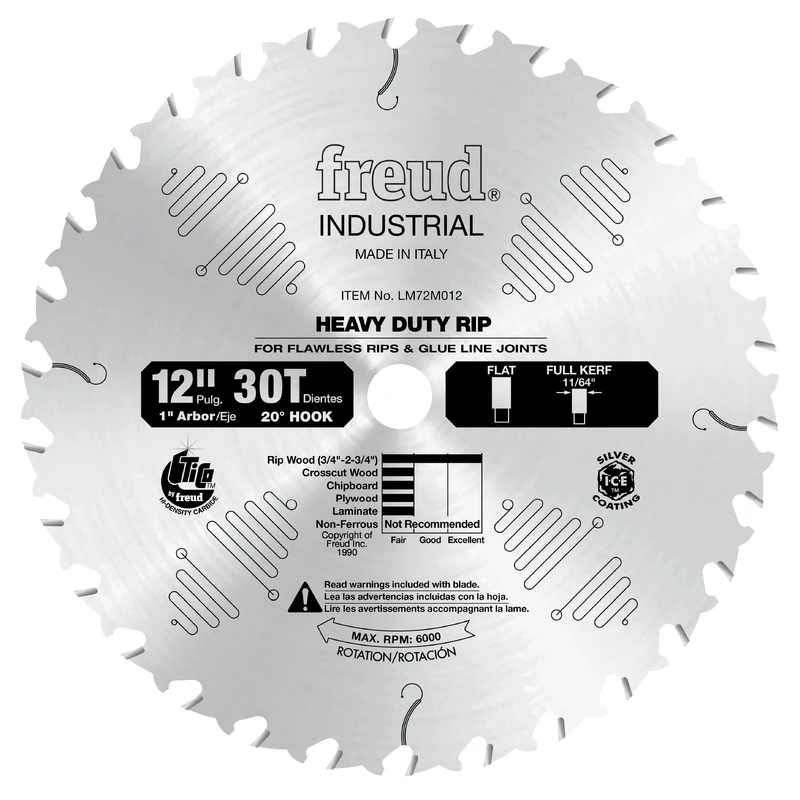 Freud LM72M012: 12" x 30T Heavy-Duty Rip Blade