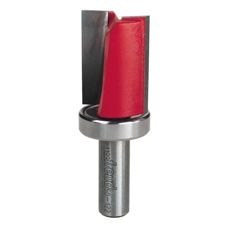 Freud 1-1/8" (Dia.) Top Bearing Flush Trim Bit with 1/2" Shank (50-122), Red