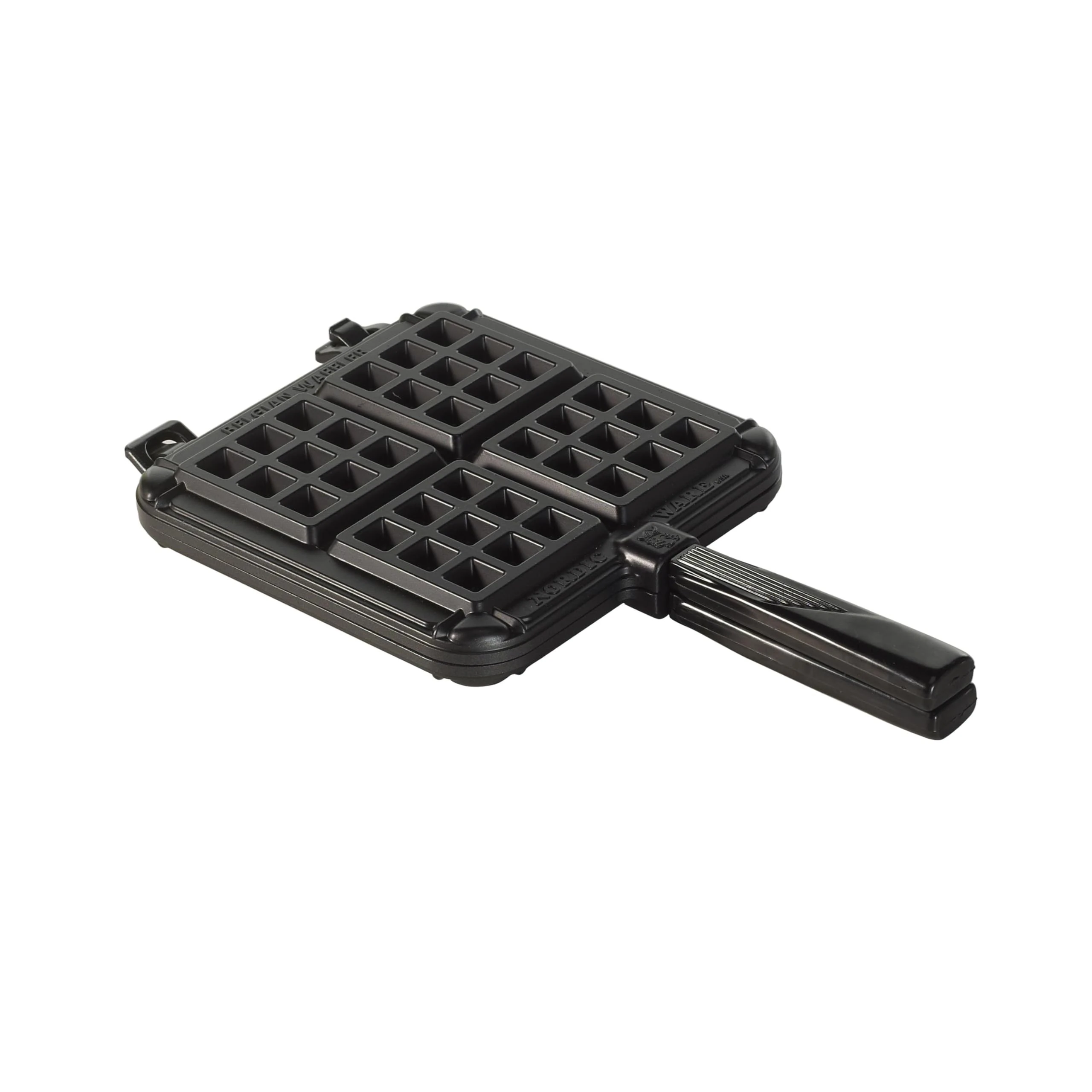 Nordic Ware Stovetop Belgian Waffle Maker, Cast Aluminium Waffle Iron, Mould for Belgian Waffles Made in The USA, Colour: Black
