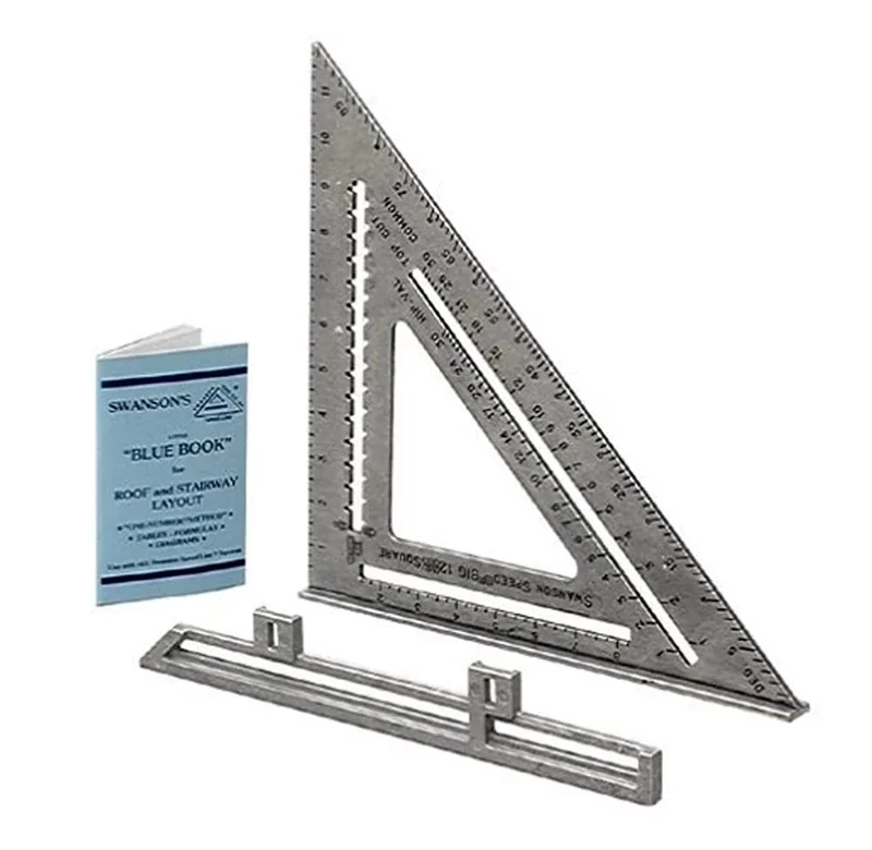 Swanson S0107 12-Inch Speed Square with Blue Book - Aluminum, Notches