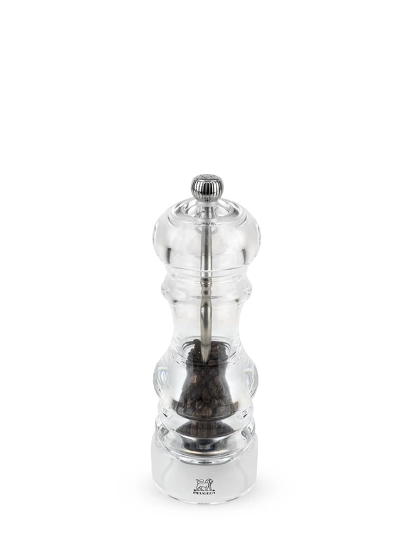 Peugeot - Nancy Manual Pepper Mill - Transparent Adjustable Grinder - Acrylic, Clear, 18cm - Image 1
