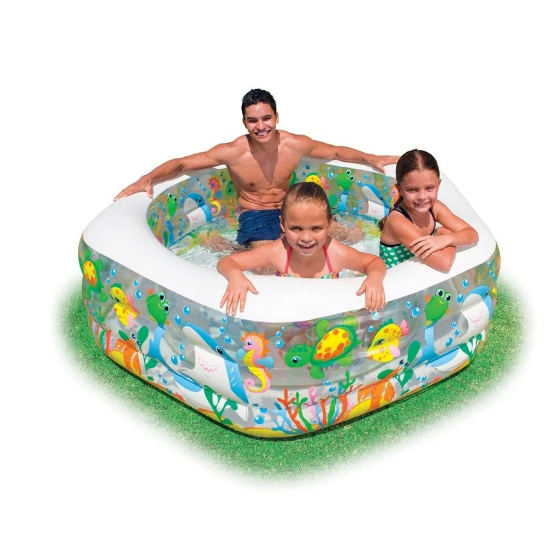 Intex Ocean Reef Hexagonal Inflatable Pool - 191 x 178 x 61 cm