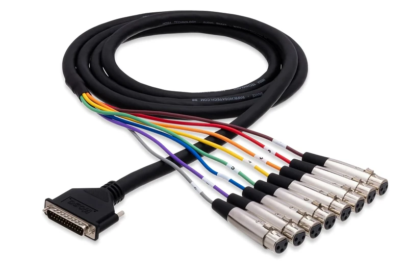 HosaTech DTF-803 3m XLR3F to DB25 Balanced Snake Cable