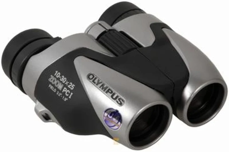 Olympus 10-30x25 Zoom PC I Binoculars Compact Lightweight Powerful 30x Magnification Multi-Coated Lenses UV Protection and Sports Travel Viewing