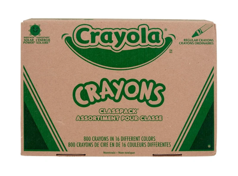 CRAYOLA Classpack, 800 Wax Crayons, 16 Assorted Colours, Bulk Pack for Schools and Classrooms, Art Supplies for Kids