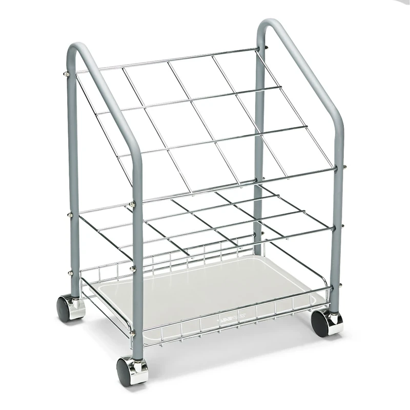 Safco 3090 Tubular Steel Wire Roll File with 12 Compartments - Silver