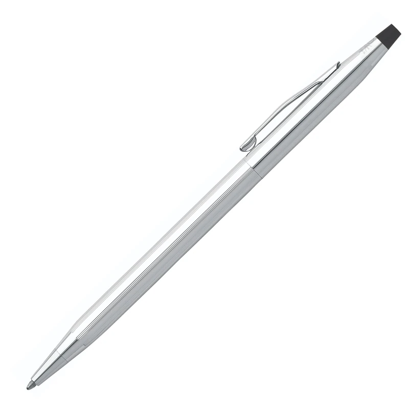CROSS Classic Century Refillable Twist-Action Metal Ballpoint Pen, Medium Ballpoint, includes Premium Gift Box and Black Cartridge, 1 Pack, Lustrous Chrome