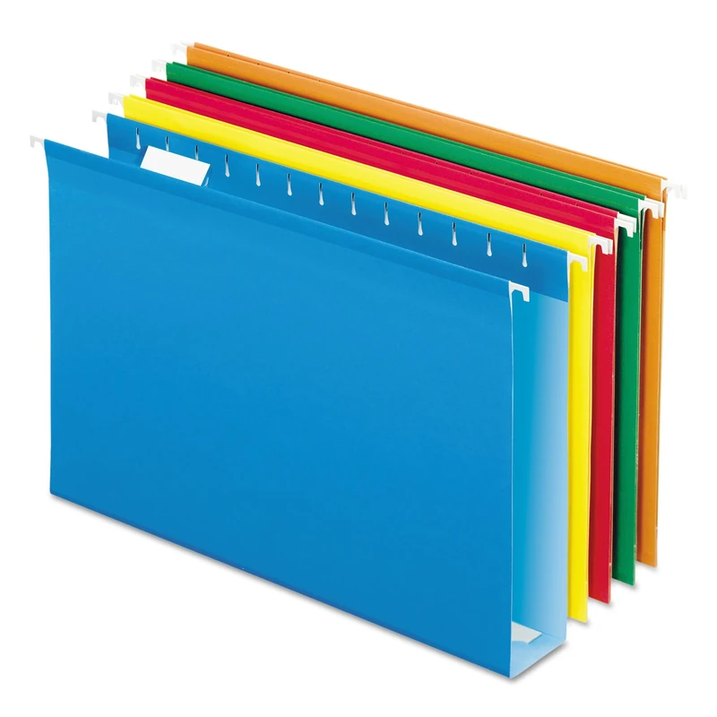 Pendaflex Extra Capacity Reinforced Hanging Folders, 2", Legal Size, Assorted Colors, 1/5 Cut, 25/BX (4153x2 ASST)