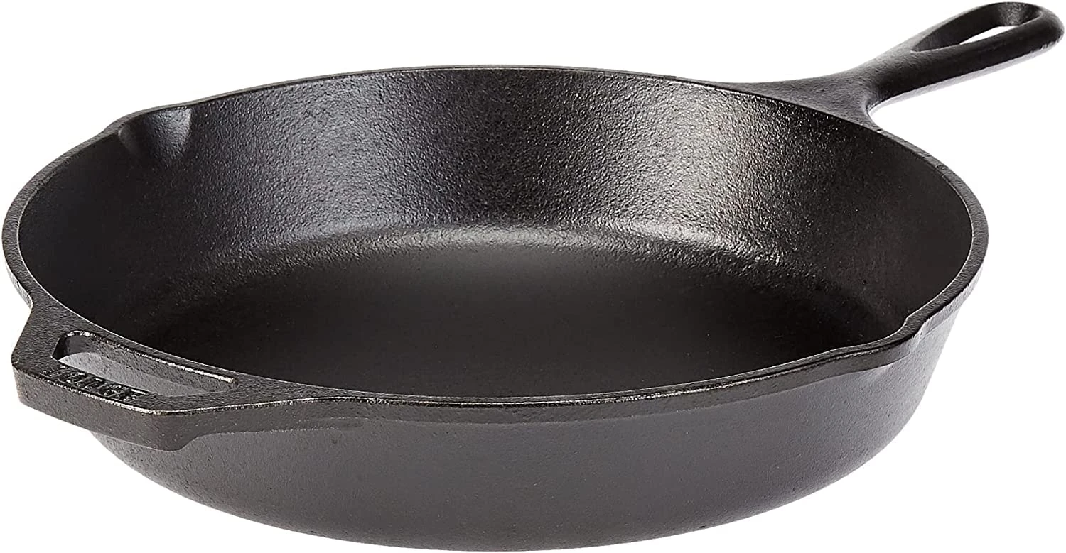 Lodge Pre-Seasoned Cast Iron Skillet for Indoor and Outdoor Use. Induction Frying Pan. Oven, Grill and Metal Utensil Safe Skillet Frying Pan with Pouring Lips. Made in The USA. 30.5 cm/12 inch