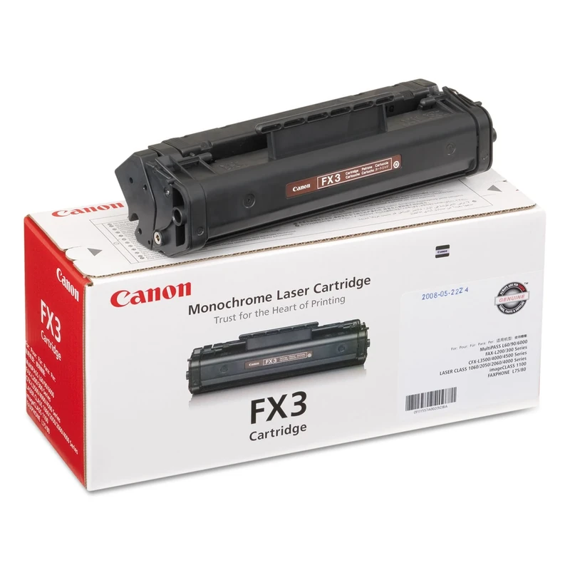 Canon FX-3 - 1557A003 - 1 x Black - Toner Cartridge - For CFX L3500, FAX L220,L295, FAXPHONE L80, LASER CLASS 1060,20XX, MultiPASS L60,L90