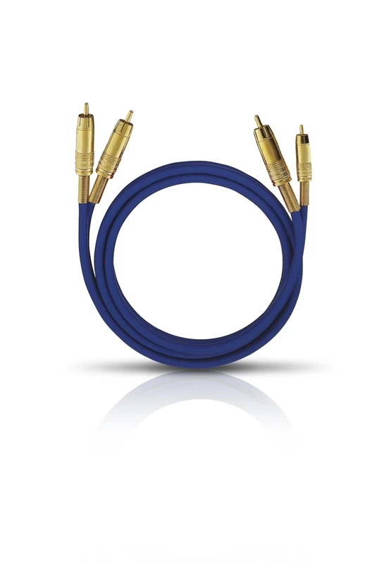 OEHLBACH NF 1master 300 - Excellent Analogue Stereo Audio RCA Cable - 2x RCA / 2x RCA Full Metal Plug, Shielding - 3 m - Blue