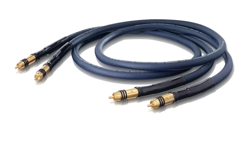 Oehlbach XXL Series 1/125 High-End Stereo Audio RCA Cable Set, Made in Germany, Multiple Shielding, HPOCC Copper, 2 x 1.25 m, Blue