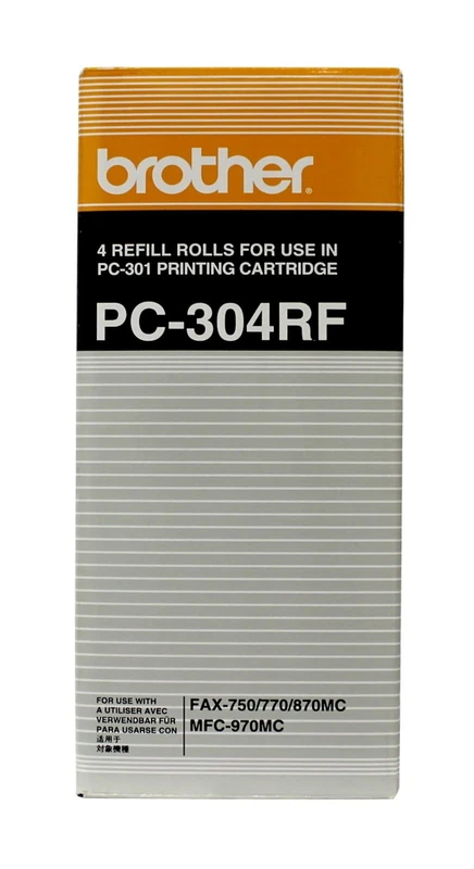 Brother PC-304RF Printing Cartridge Refill Roll, 4 Rolls Pack, Brother Genuine Supplies