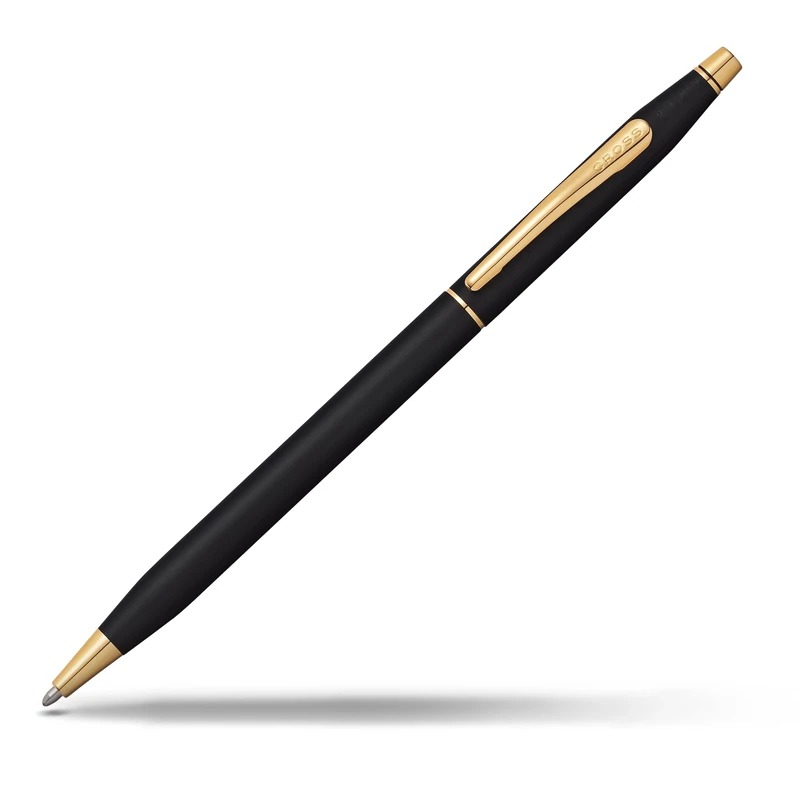CROSS Classic Century Ballpoint Pen Classic Black with 23 CT Gold-Plated Appointments incl. Premium Gift Box – Refillable Medium Ballpen