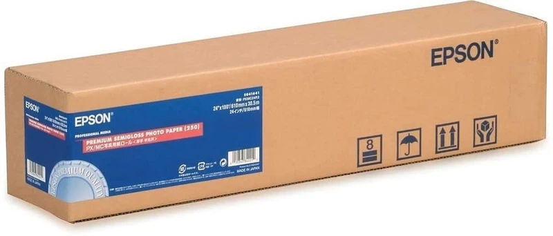 Epson Media, Media, Roll, Epson Premium Semigloss Photo Paper Roll, Graphic Arts - Photographic Paper, 24" x 30.5m, 250 g/m2
