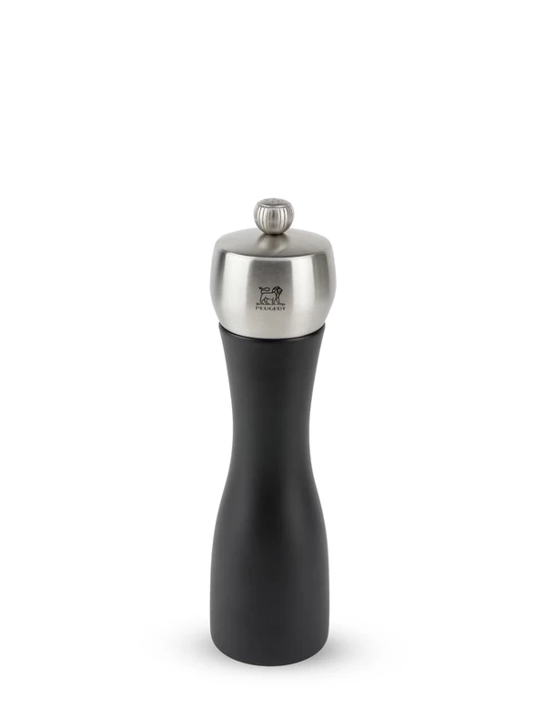 Peugeot - Fidji Salt Mill - Adjustable Grinder - Beech Wood and Stainless Steel - 20 cm - Black