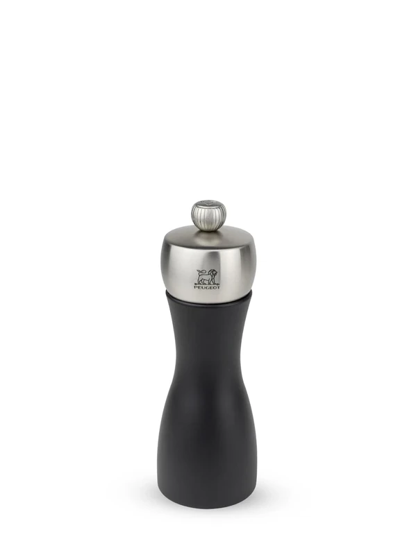 Peugeot - Fidji U'Select Pepper Mill - Adjustable Grind System - Beechwood And Stainless Steel Body - 15 cm - Black