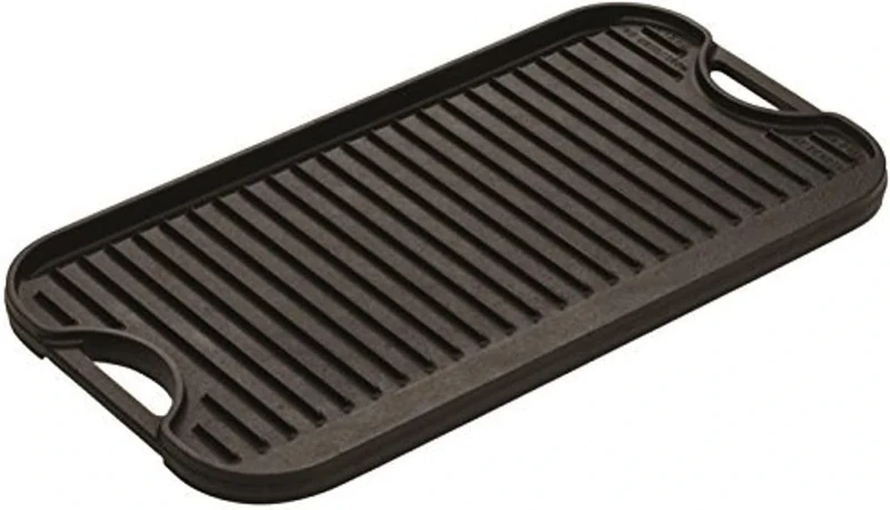 Lodge 50.8 x 26.51 cm / 20 x 10.44 inch Pre-Seasoned Cast Iron Reversible Grill/Griddle