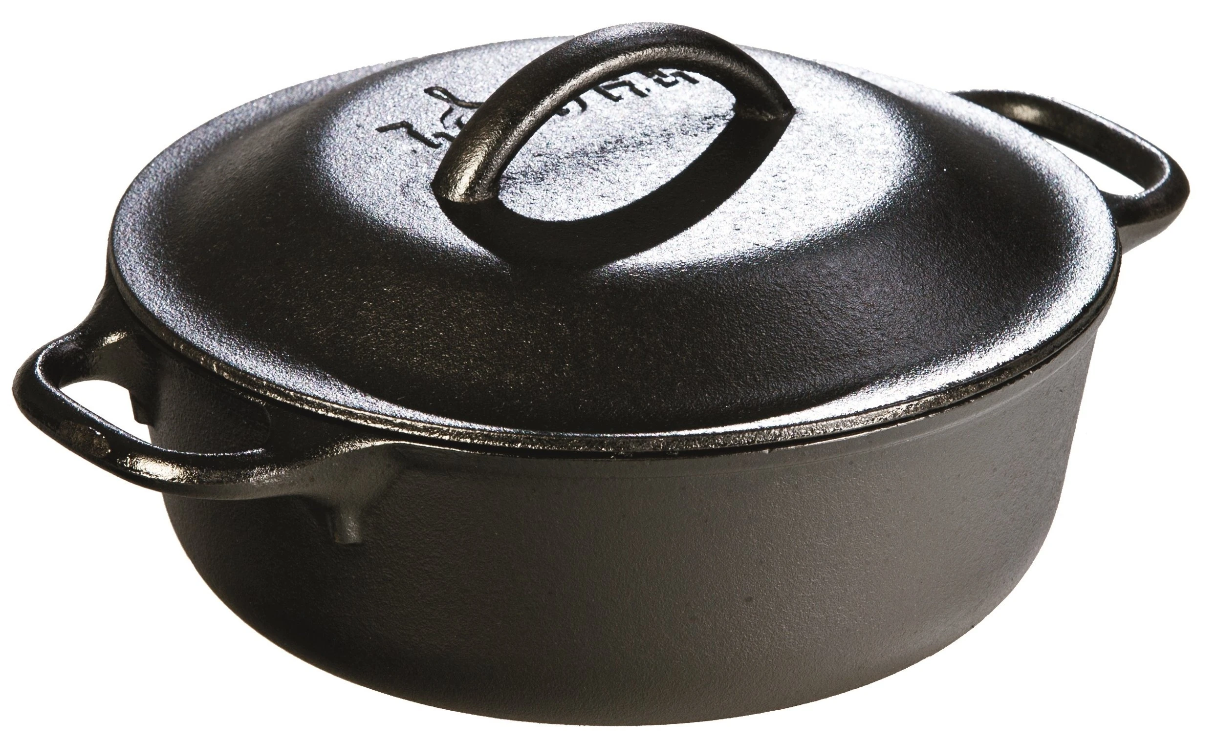 Lodge 1.89 litre / 2 quart Pre-Seasoned Cast Iron Dutch Oven/Serving Pot (with Loop Handles)