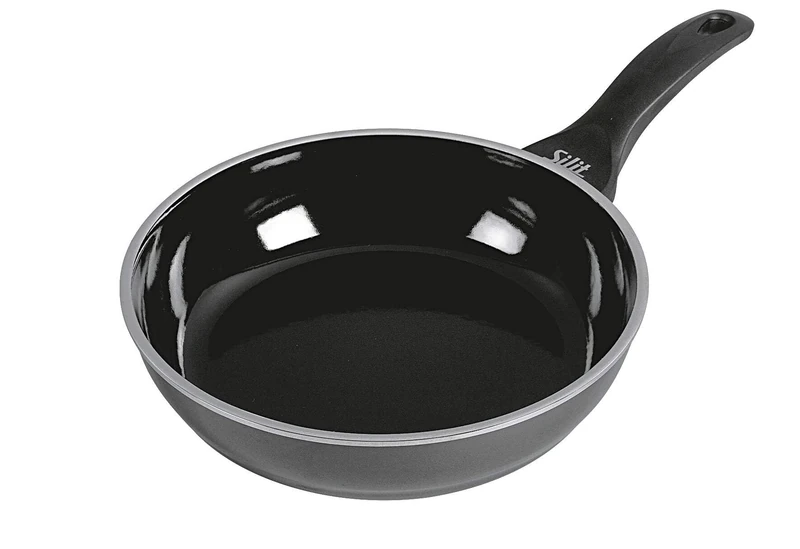 Silit 2110181835 Uncoated Professional with Flame Protection Silargan Functional Ceramic Frying Pan, Black, 24 cm
