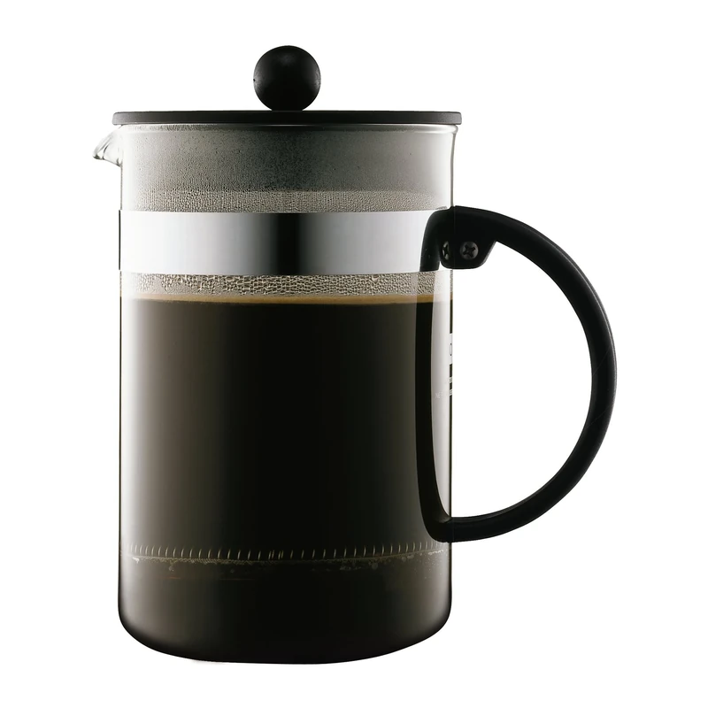 BODUM 1582-01 Bistro Nouveau Coffee Maker, French Press System, Dishwasher Safe, Black, 1.5 l
