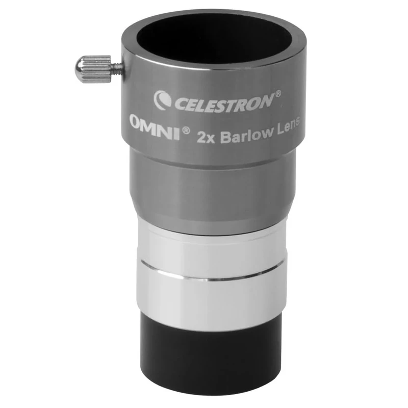 Celestron 93326 Omni Barlow Lens, Silver, 2 x 1.25 Inch
