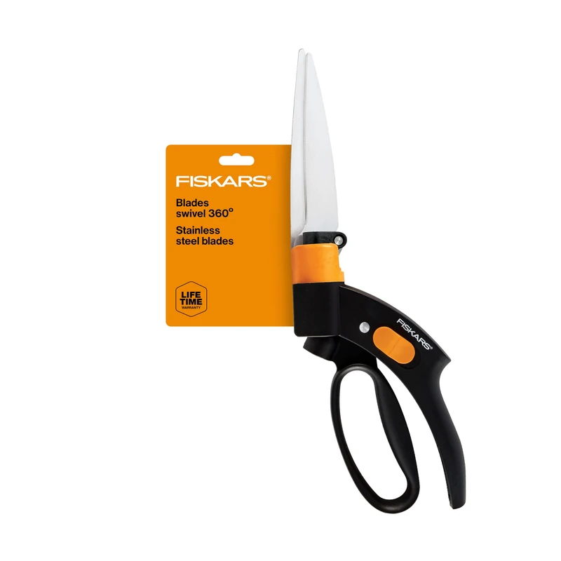 Fiskars 92146964J Garden, Shear Ease 360 Degree Swivel Grass Trimmer, Black - Image 1
