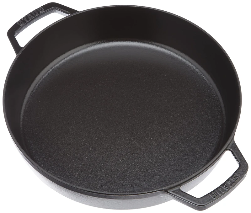 STAUB Cast Iron Fry Pan 26cm Black - Double Handle, Oven Safe